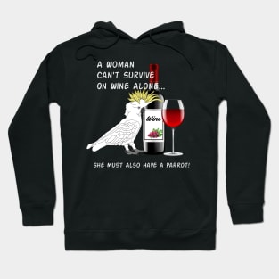 African Grey Parrot Wine Loving Drinking Hoodie